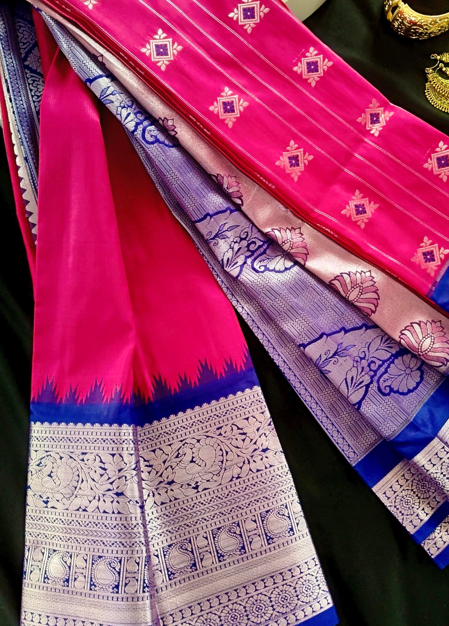 Semi Silk Pink Saree