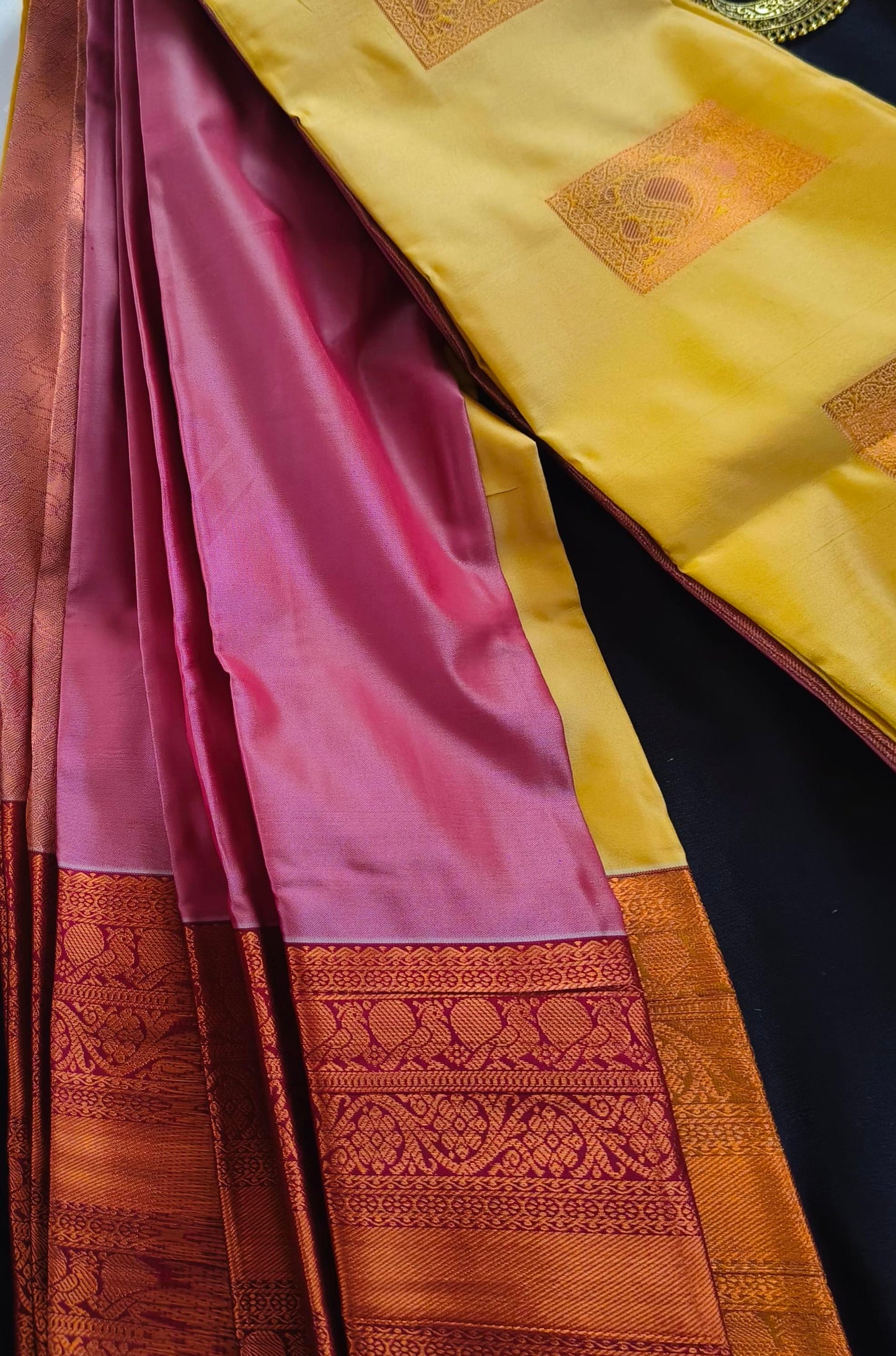 Soft Silk Magha Silk Mustard Yellow Saree