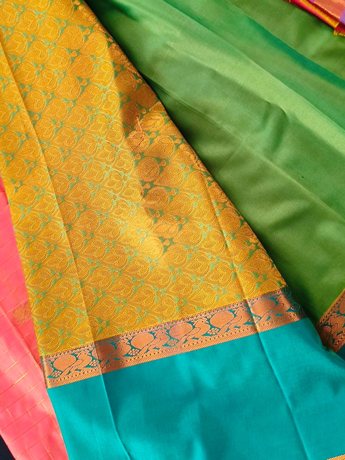 Checks Bentex Border Semi Silk Saree