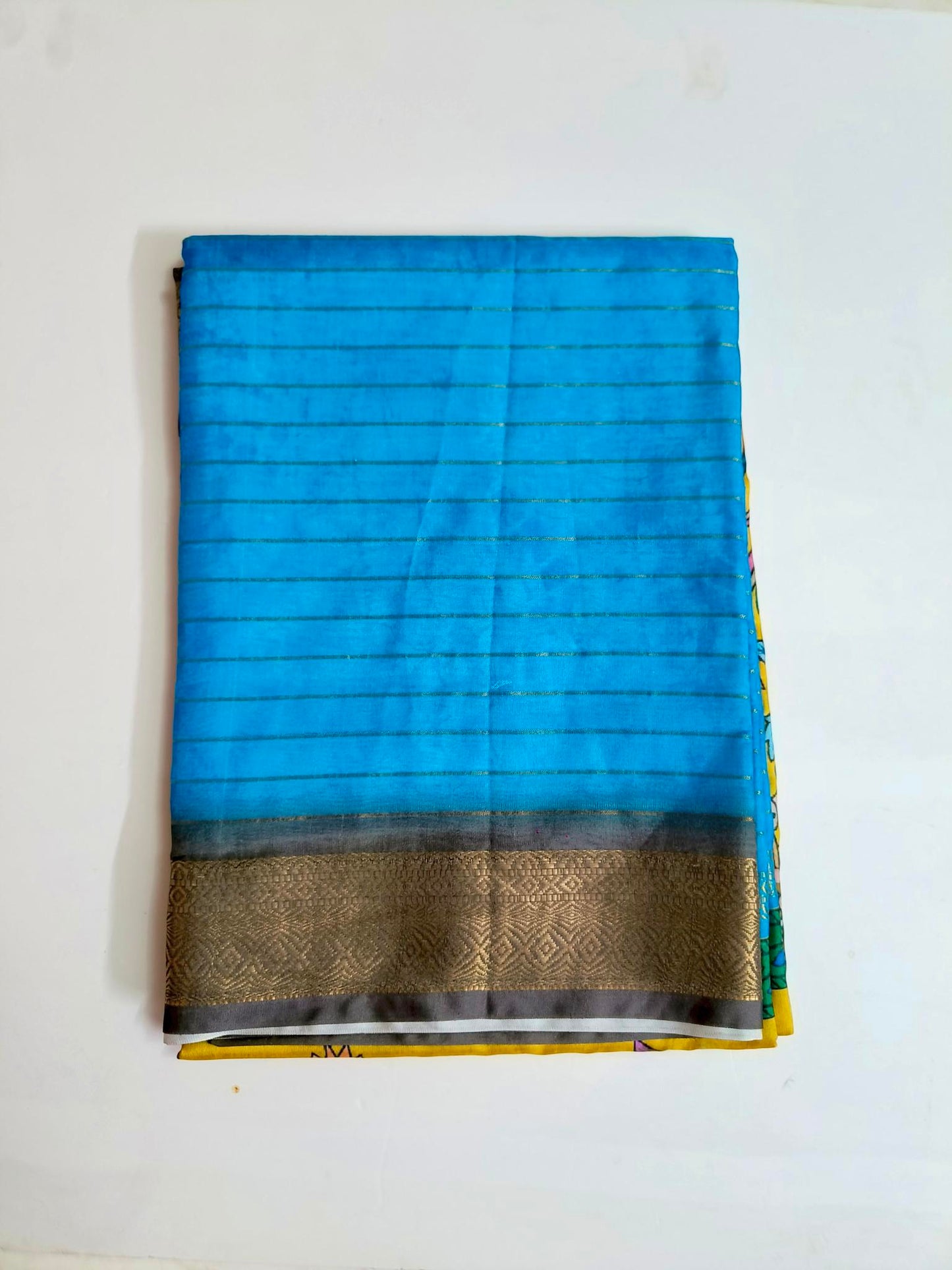 Digital Print- Fancy Saree - Sky Blue