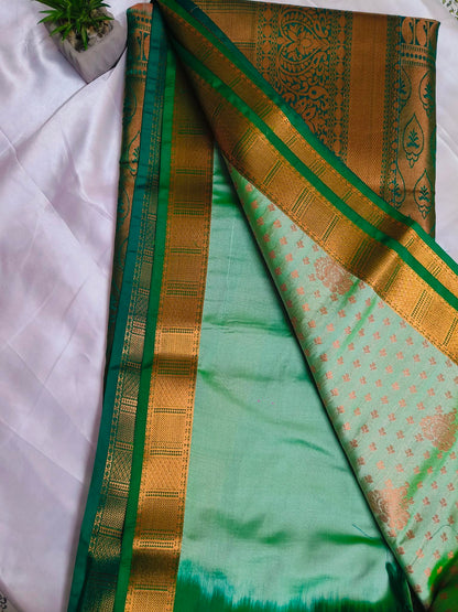 Big Border Green Semi-Silk Saree