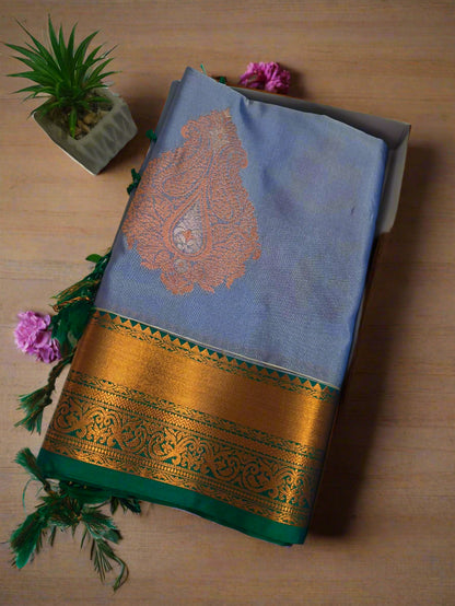 Meena Work Semi Silk Lavender Saree