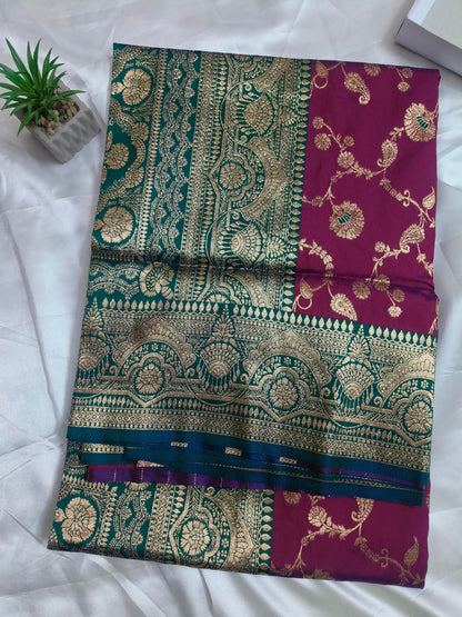 Soft Banarasi Meenakari Saree