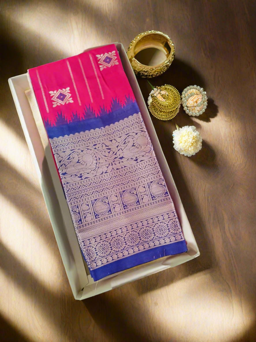 Semi Silk Pink Saree