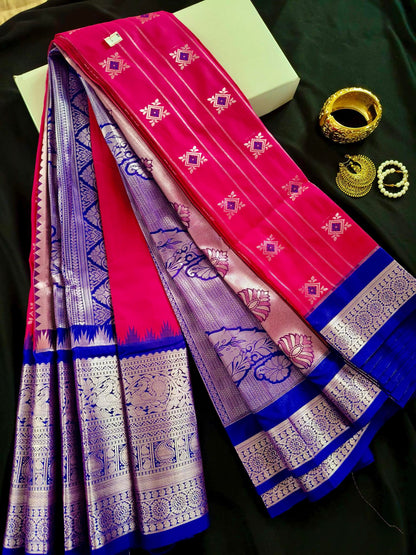 Semi Silk Pink Saree