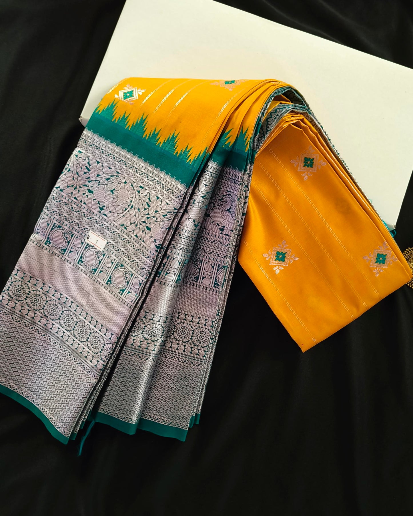 Semi Silk Yellow Saree