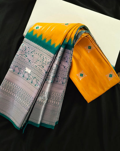 Semi Silk Yellow Saree