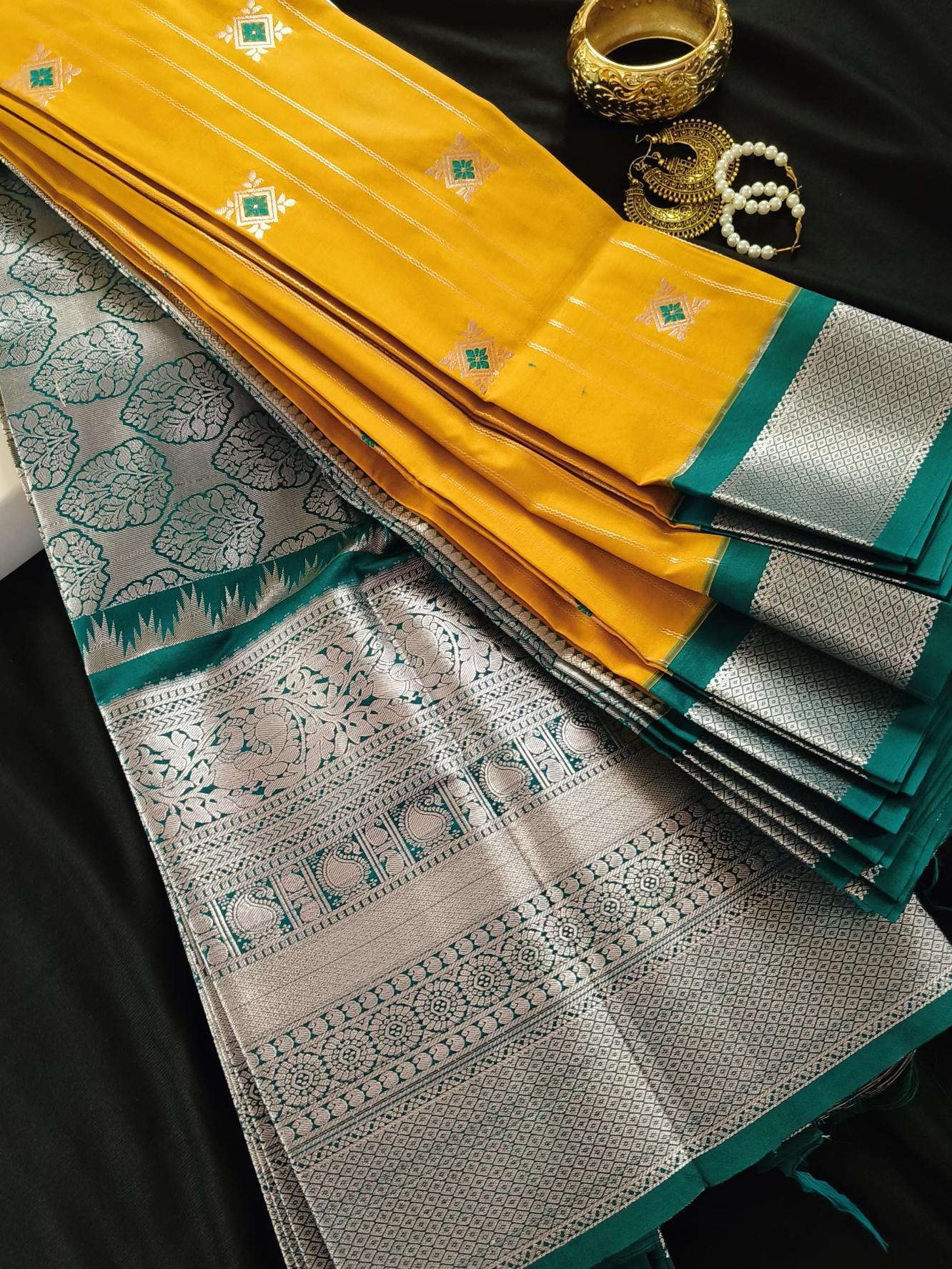 Semi Silk Yellow Saree