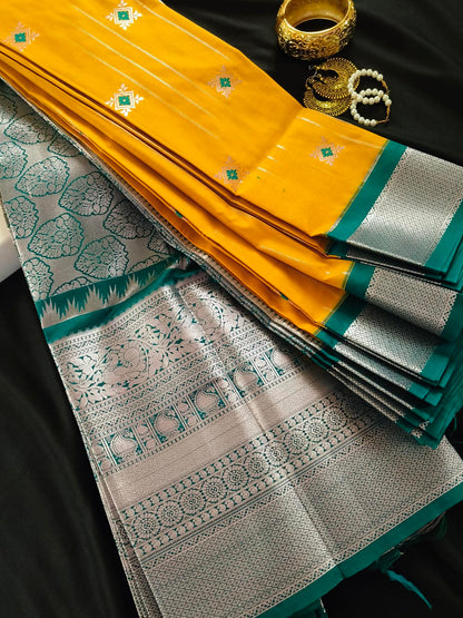 Semi Silk Yellow Saree