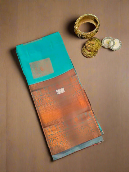 Soft Silk Magha Silk Sky Blue Saree