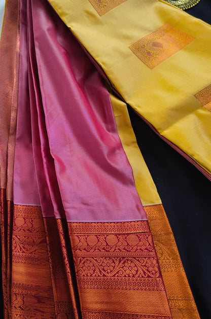 Soft Silk Magha Silk Mustard Yellow Saree