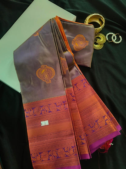 Soft Silk Magha Silk Lavender Saree
