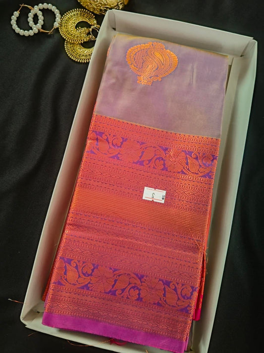 Soft Silk Magha Silk Lavender Saree
