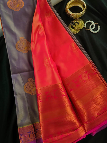 Soft Silk Magha Silk Lavender Saree