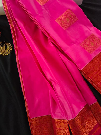 Soft Silk Magha Silk Pink Saree