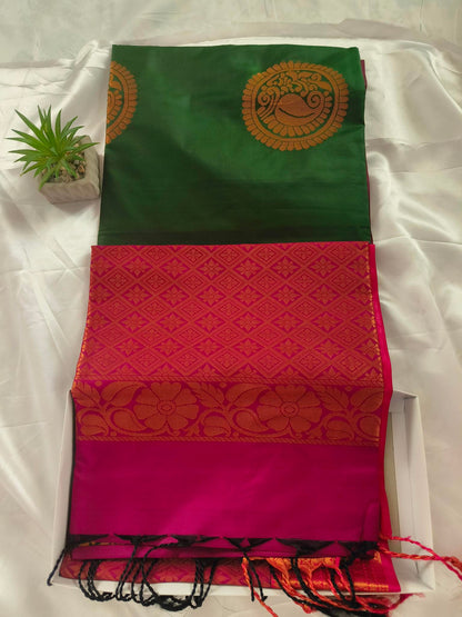 Soft Silk Green Saree