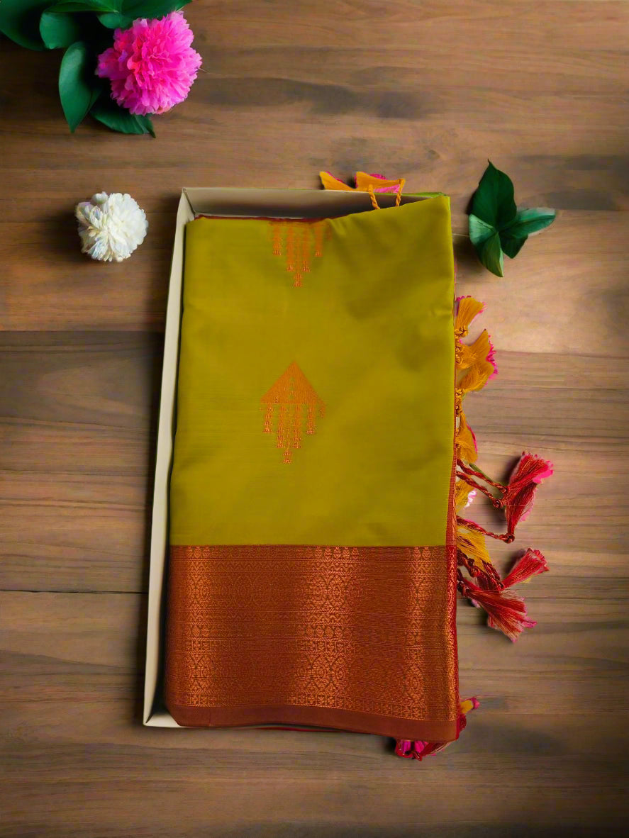 Soft Silk Pista Green Saree