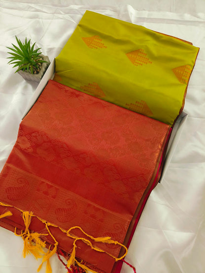 Soft Silk Pista Green Saree