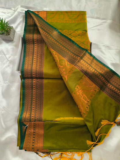 Soft Silk Pista Green Saree