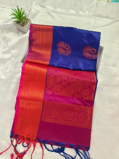 Soft Silk Royal Blue Saree