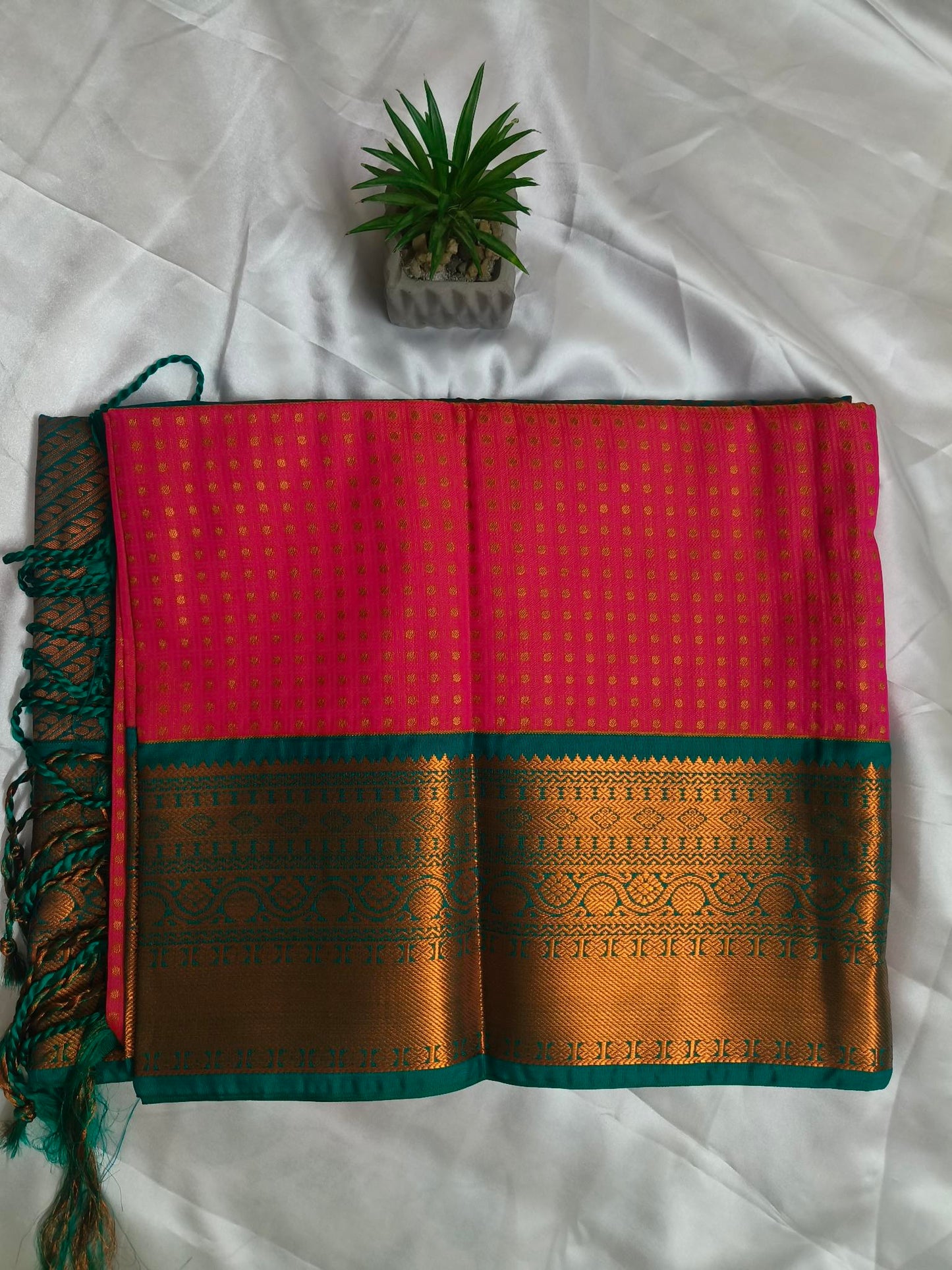 Kattu Lakshya Butta-Soft silk Orange Saree