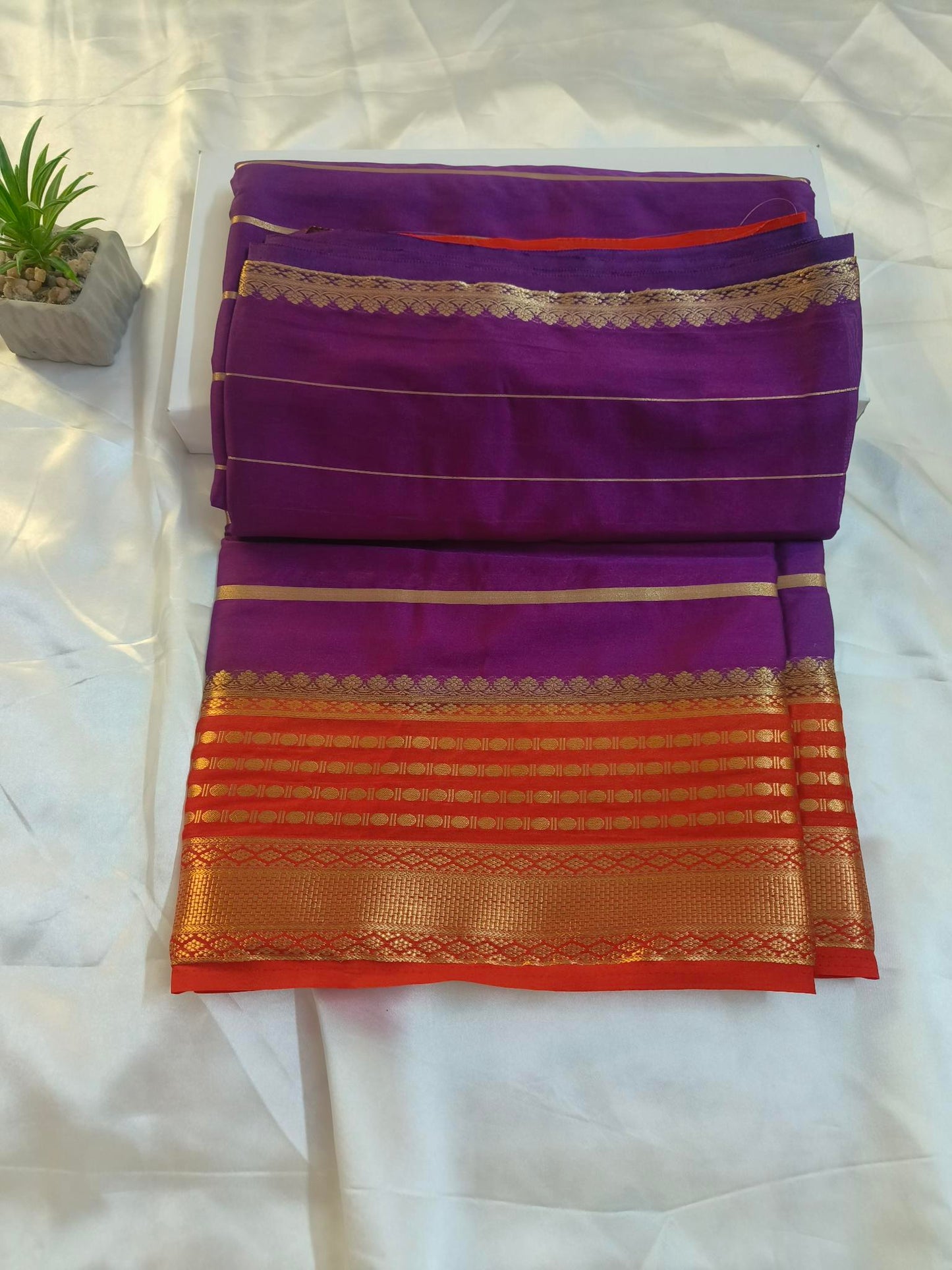 Mysore Semi Crepe Saree - Purple