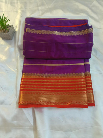 Mysore Semi Crepe Saree - Purple