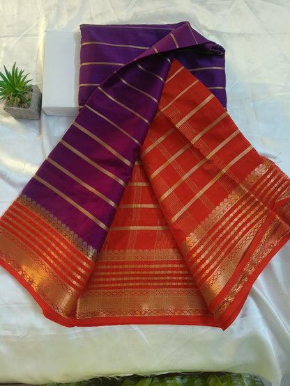 Mysore Semi Crepe Saree - Purple