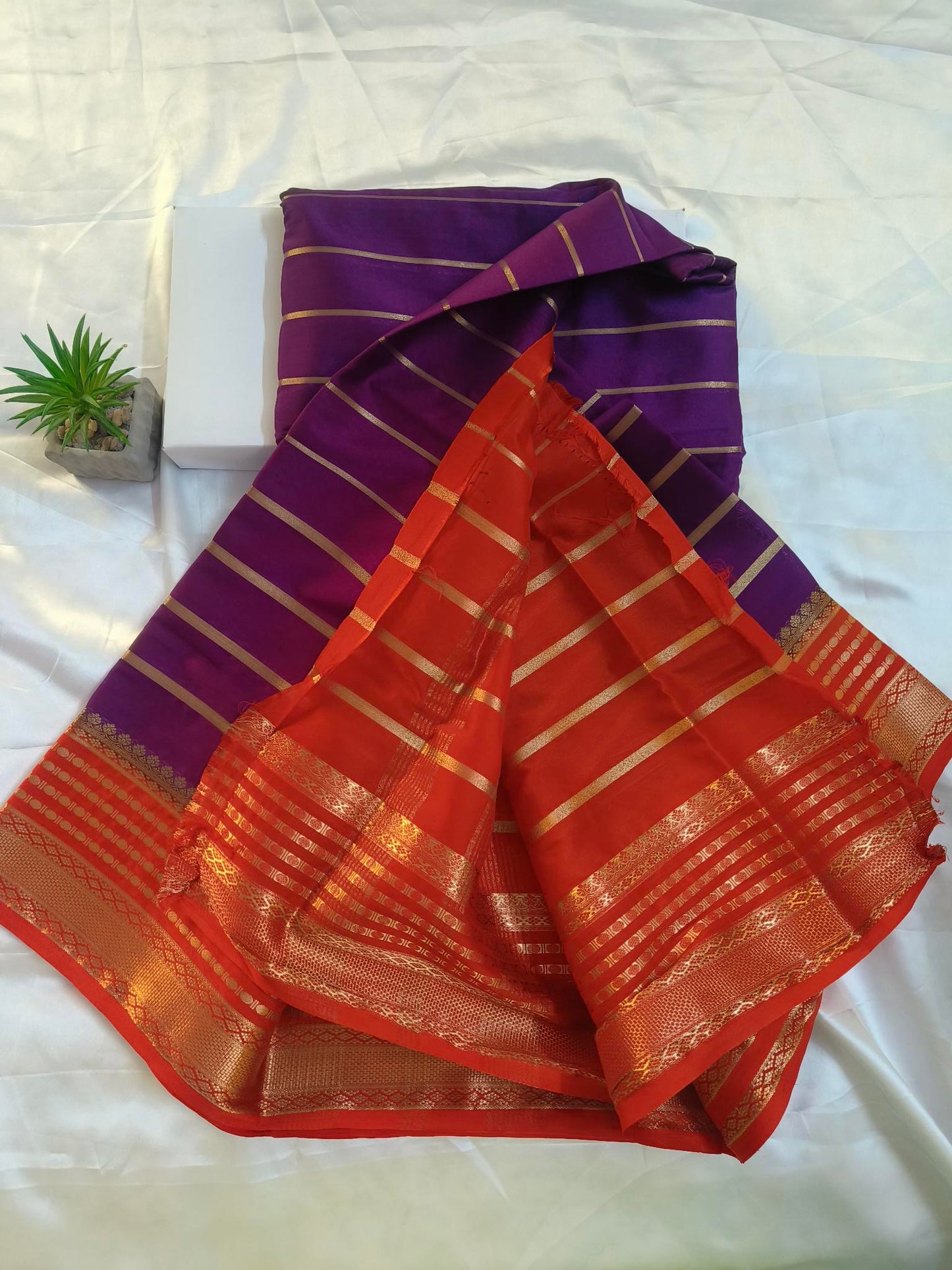 Mysore Semi Crepe Saree - Purple