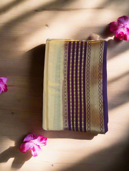 Mysore Semi Crepe Saree - White