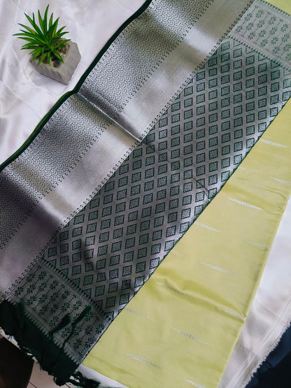 Rain Drop Soft Silk Light Green Saree