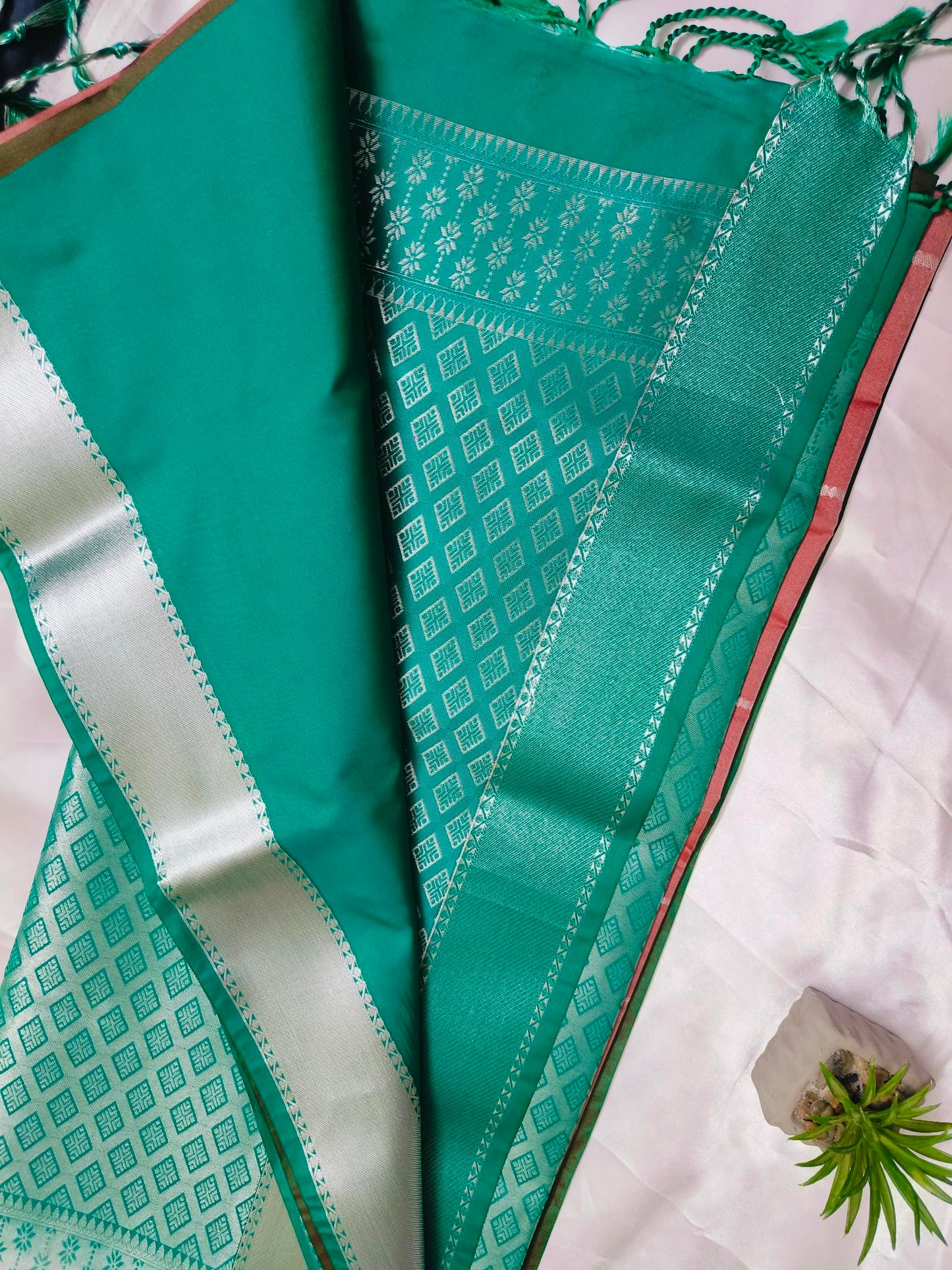 Rain drop Soft silk Rust Brown Saree