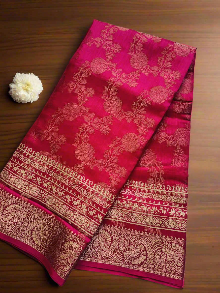 Digital and Butta Georgette Saree - Red