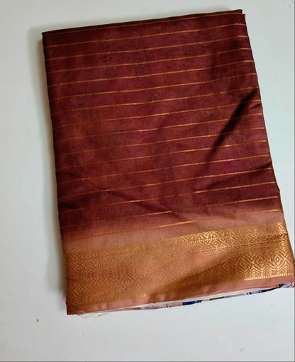 Digital Print- Fancy Saree - Brown