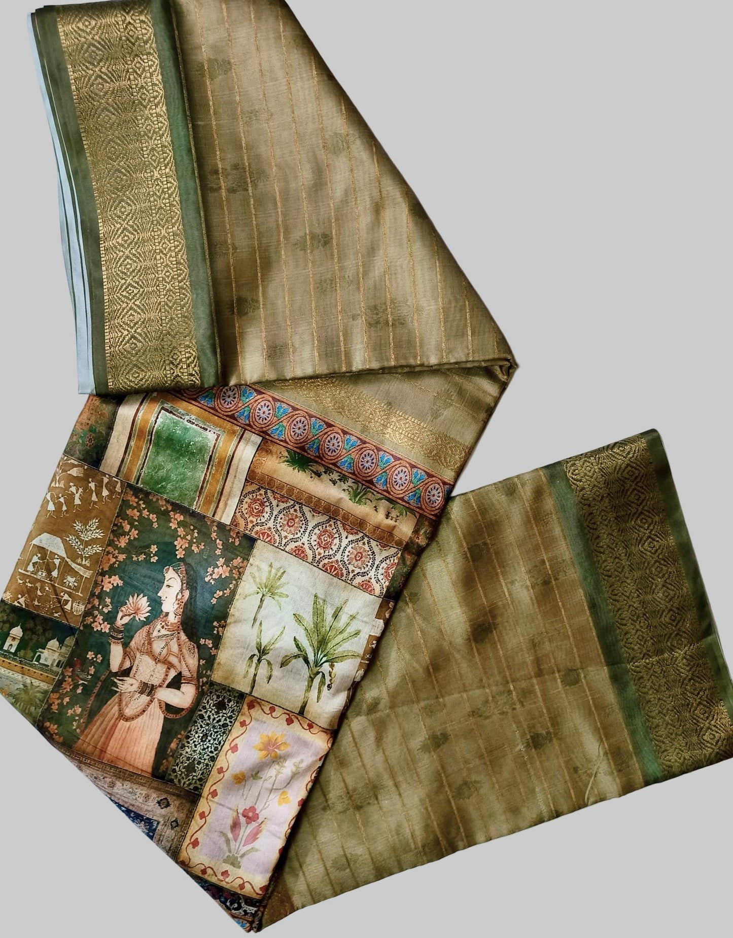 Digital Print- Fancy Saree - Green