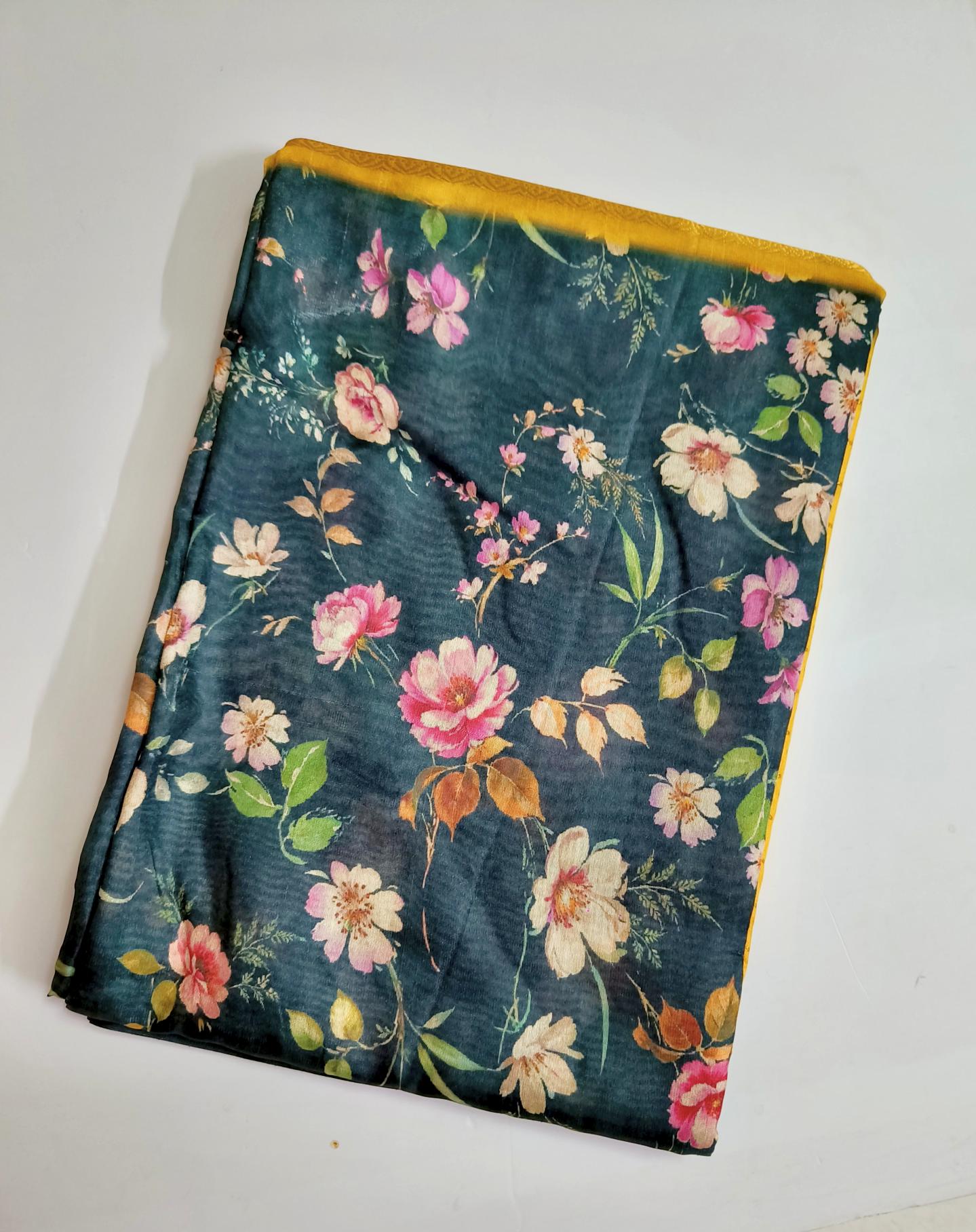 Digital Print- Fancy Saree - Yellow