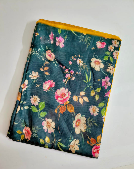 Digital Print- Fancy Saree - Yellow