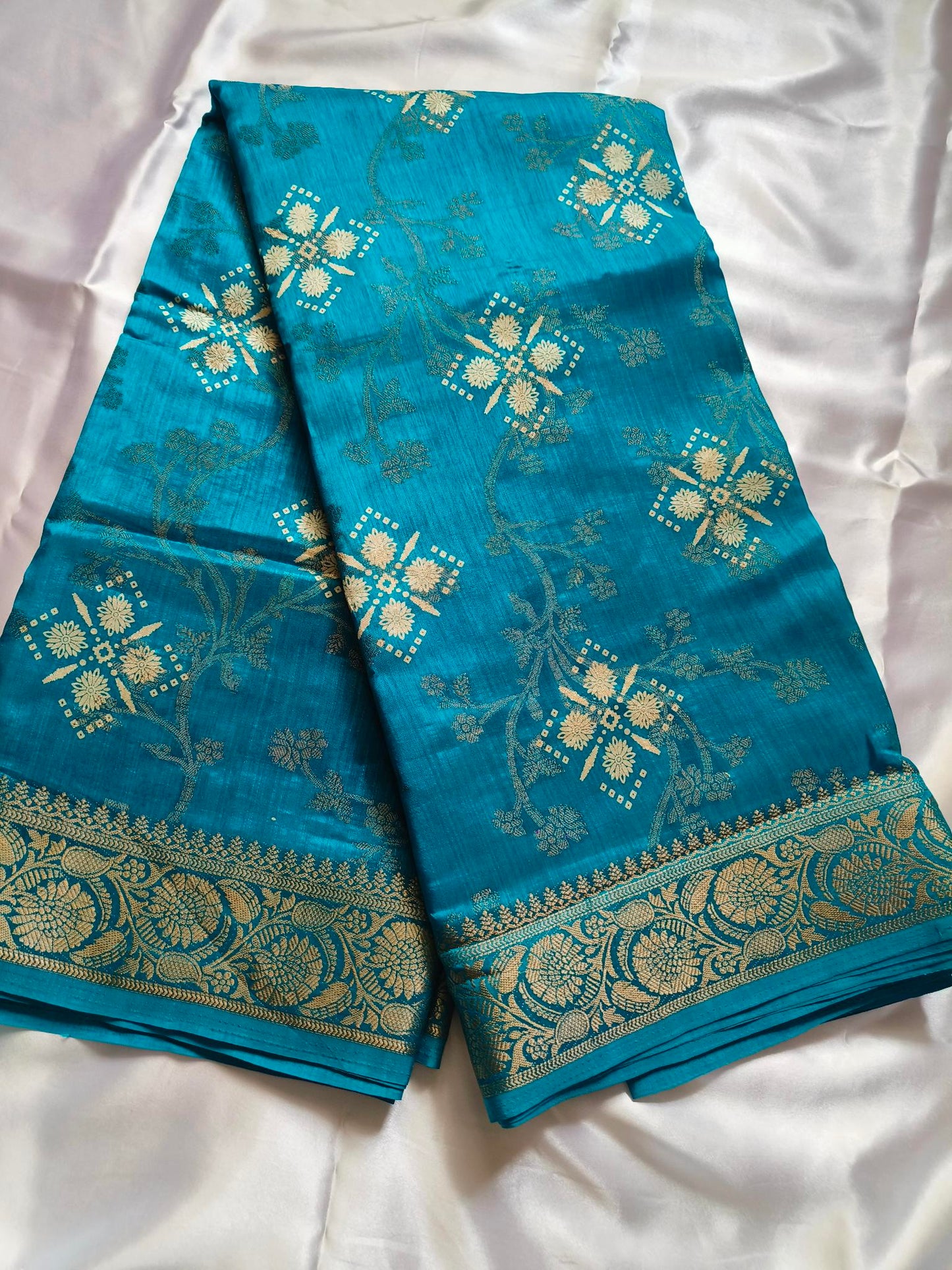 Digital and Butta Georgette Saree - Sky Blue