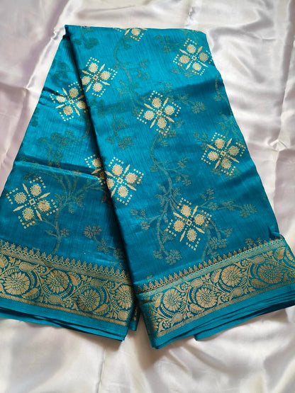 Digital and Butta Georgette Saree - Sky Blue
