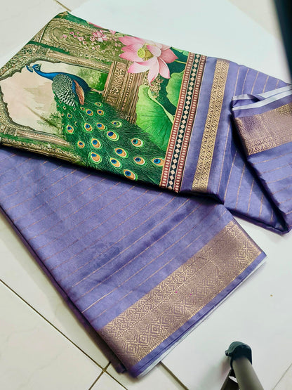 Digital Print- Fancy Saree - Lavander