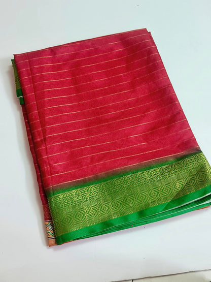Digital Print- Fancy Saree - Brick Red