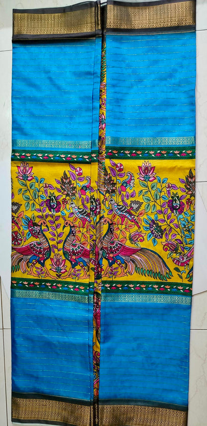 Digital Print- Fancy Saree - Sky Blue