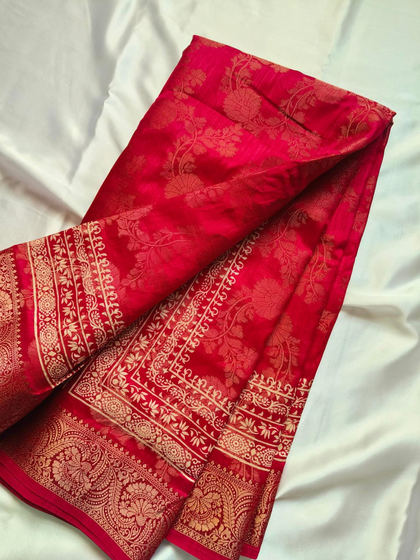 Digital and Butta Georgette Saree - Red