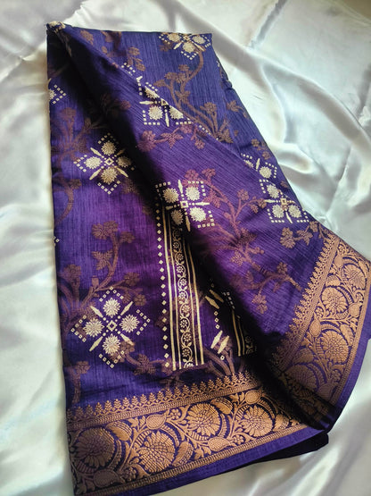 Digital and Butta Georgette Saree - Purple.