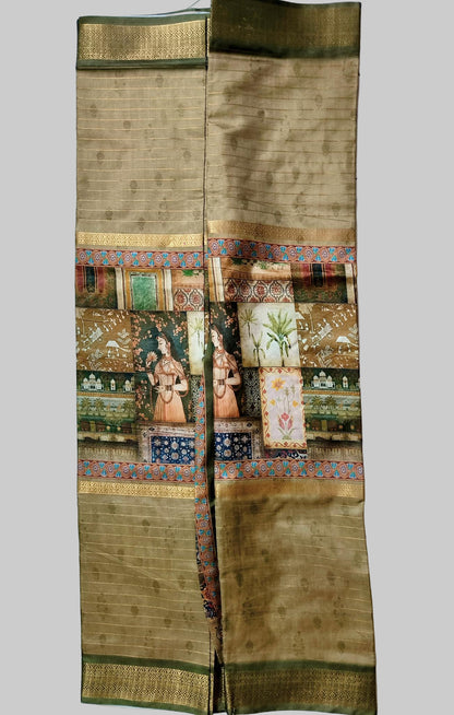 Digital Print- Fancy Saree - Green